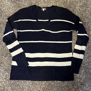 Gap women’s XS navy white v-neck striped sweater